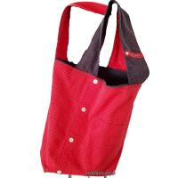 dekorative Stofftasche in rot mit anthrazit, kleine Handtasche, Unikat Bild 1