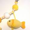 Kinderwagenkette gehäkelt  Gelb, Stern, Schildkröte, Fisch, 100% Baumwolle Bild 3