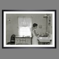 Art Deco, In der Küche, Kunstdruck Poster gerahmt 69x49cm, Schwarz weiß Fotografie, gerahmte Bilder, Vintage Art, Fineartprint Bild 1