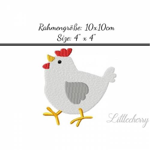 Stickdatei "Huhn" 10x10