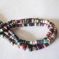 Heishi Perlen, Polymer Clay, Scheiben 4 mm x 1 mm,mehrfarbig,1 Strang Bild 4