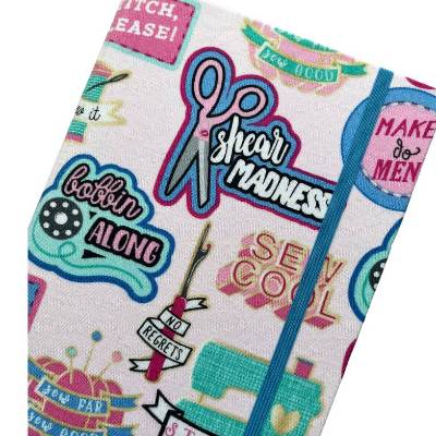 Notizbuch "Sew far, sew good" Motiv Worte und Sprüche rund um das Thema Nähen Hobby