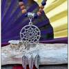 Perlenkette aus Holz und Rudraksha-Samen mit Traumfänger Anhänger Bild 5
