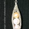 Perlen in der Schote - GONDOLA Ketten-ANHÄNGER gestrickt aus versilbertem Kupferdraht mit Süßwasserperlen Bild 3