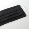Alltagsmaske, Mund-Nase-Abdeckung, schwarz, innen schwarz-lila gestreift, 2 lagig, Baumwolle, waschbar Bild 2