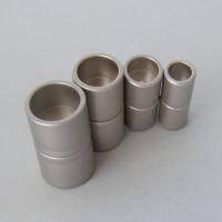 Magnetverschluß silber matt, edelstahl, Zylinder, Bohrung 6, 8, 10 oder 12 mm, Schmuckverschluß, Kettenverschluss Bild 1