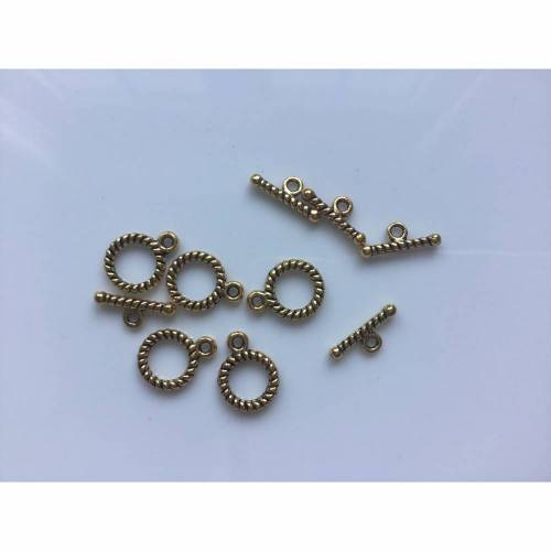 Knebelverschluss messingfarben 5 Stück