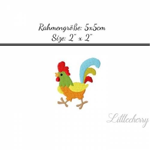Stickdatei "Gockelhahn" 5x5