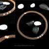 hand gestricktes Kupfer-Collier / Schlauchkette mit Magnet-Verschluss und frei beweglichen Süßwasserperlen im Inneren Bild 5