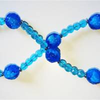 Glasperlencollier in magischem Blau mit deutschen Glasperlen - Eisbomben in Blau Bild 7