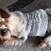 XS Mini- Hunde- Pullover Zopfmuster Grau Weiß Farbverlauf gestrickt Bild 2
