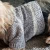 XS Mini- Hunde- Pullover Zopfmuster Grau Weiß Farbverlauf gestrickt Bild 9