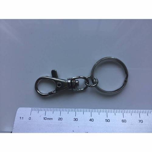 Schlüsselring Silber 2cm mit Karabiner