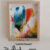 Acryl pouring art im Glasrahmen "colorful flowers" Bild 2
