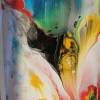 Acryl pouring art im Glasrahmen "colorful flowers" Bild 6