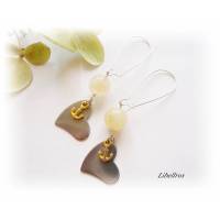 1 Paar Ohrhänger mit Herz und Anker - maritim, verspielt, romantisch - Liebe - Geschenk - silber-, goldfarben Bild 1