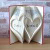 gefaltetes Buch - zwei verschlungene Herzen mit Namen // Buchkunst // Bookfolding // Dekortaion // Geschenk // Hochzeit // Valentinstag Bild 1