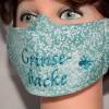 Waschbare Masken-Tasche türkis / bestickter Mundschutz-Beutel Masken-Etui mit Monogramm für Mund-Nasen-Maske Bild 4