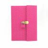 Tagebuch abschließbar, pink weiße Punkte, 150 Blatt, DIN A5, handgefertigt Bild 2