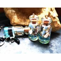 Glasflasche mit Korken, martim, Flaschenpost, Glasanhänger Bild 1