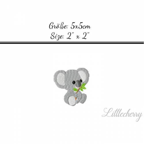 Stickdatei "Koala mit Eukalyptus" 5x5