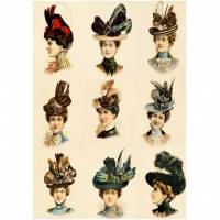 Reispapier - Motiv Strohseide - A4 - Decoupage - Vintage - Shabby -Victorian Ladies - 19084 Bild 1