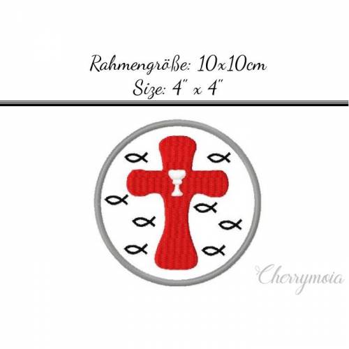 Stickdatei "Button Taufkreuz" 10x10