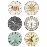 Reispapier - Motiv Strohseide - A4 - Decoupage - Vintage - Shabby - Uhren - Clocks - 19110 Bild 1