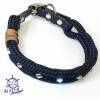 Hundehalsband, Schmuckhalsband, verstellbar blau Strass mit Leder und Schnalle Bild 2