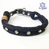 Hundehalsband, Schmuckhalsband, verstellbar blau Strass mit Leder und Schnalle Bild 3