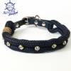 Hundehalsband, Schmuckhalsband, verstellbar blau Strass mit Leder und Schnalle Bild 4