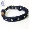 Hundehalsband, Schmuckhalsband, verstellbar blau Strass mit Leder und Schnalle Bild 5