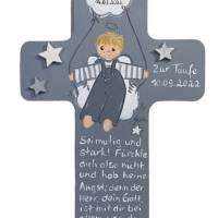 Schutzengelkreuz für Jungs Taufkreuz, Kinderkreuz Geschenk zur Taufe / Geburt Bild 4