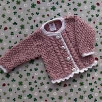 Pullover mit Zopfmuster ab Größe 62/68 bis Größe 92/98 rosa weiß pullover strickjacke mädchen kleidung dirndl kleid Bild 6