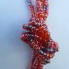 Originelle Halskette 3 fach zum Knoten mit roten Mini Perlen und Muscheln, einzigartiger Künstlerschmuck Bild 6