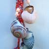 Originelle Halskette 3 fach zum Knoten mit roten Mini Perlen und Muscheln, einzigartiger Künstlerschmuck Bild 8