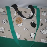 Stofftasche Schaf aus Baumwolle mit vier Henkeln Bild 2