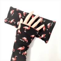 Fingerlose Handstulpen, Armstulpen mit Flamingos Bild 1