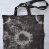 Tasche Beutel Baumwolltasche Einkaufstasche Henkeltasche Beuteltasche Batiktasche Geschenktasche schwarz grau Batik handgefärbt Bild 2
