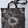 Tasche Beutel Baumwolltasche Einkaufstasche Henkeltasche Beuteltasche Batiktasche Geschenktasche schwarz grau Batik handgefärbt Bild 3