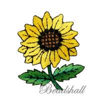 Bügelbild Sonnenblume mit Stiel Dekoaufkleber Applikation Bild 1