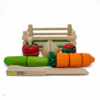 Schneidesortiment Gemüsekiste, Kinderküchenzubehör aus Holz Bild 2