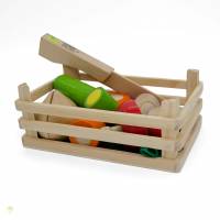 Schneidesortiment Gemüsekiste, Kinderküchenzubehör aus Holz Bild 3
