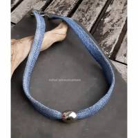 Halskette Jeans-Collier, Upcycling (2) Bild 3