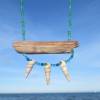 Holzschmuck Kette Treibholz mit Muscheln und bunten Glasperlen, maritimes Collier vom Meer Bild 2