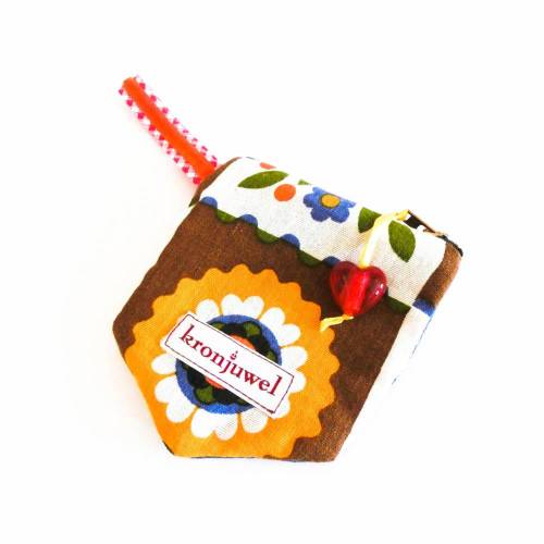 Geldbörse für Kinder, Upcycling, Jeanshosentasche + 70er Vintagestoff, Unikat, Portemonnaie, Täschchen, Geldtasche