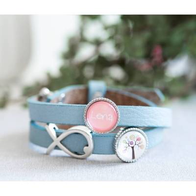 personalisiertes Armband, Kommunion, Firmung, Taufe, Konfirmation, Geburtstag, Einschulung, Lederarmband mit Wunschnamen ichthys