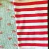Shirt 110 / 116 langärmlig, rot weiß grau grün, Erdbeeren, Langarmshirt, Mädchentop, Unikat, Upcycling Bild 3