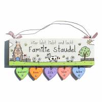 Türschild Bauernhof aus Holz für Familien personalisiert mit Namen. Holzschild, Haustürschild handbemalt. Bild 1