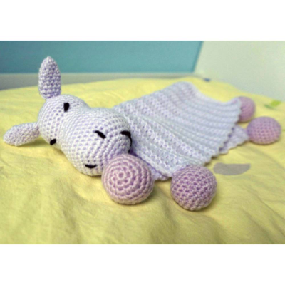 Amigurumi Häkelanleitung Schnuffeltuch Nilpferd Lulu